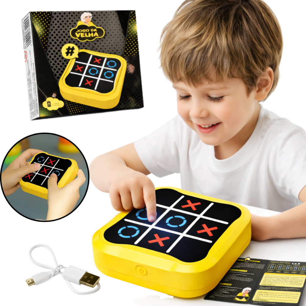 Brinquedo Educativo Jogo da Velha Eletrônico Infantil Portátil