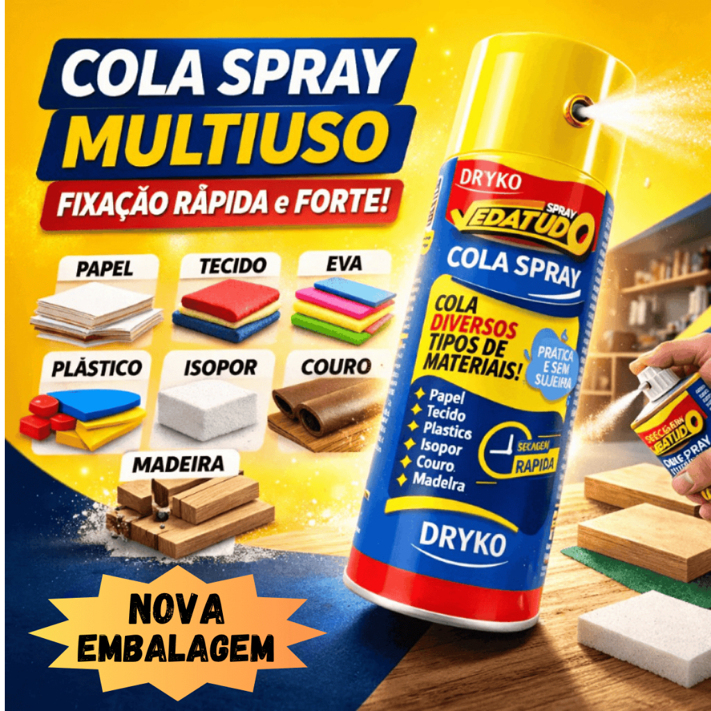 Cola Spray Secagem rápida para Papel de parede, Tecidos, Couro, Artesanato, EVA, Isopor