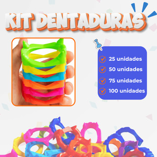 KIT DENTADURA BRINQUEDO PLÁSTICO FESTA ANIVERSARIO DIVERTIDO