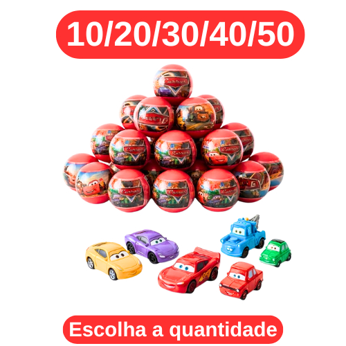 KIT C/10/20/30/40 Capsula do Carros Relampago Mcqueen  Surpresa 1 polegada Infantil  Envelopada