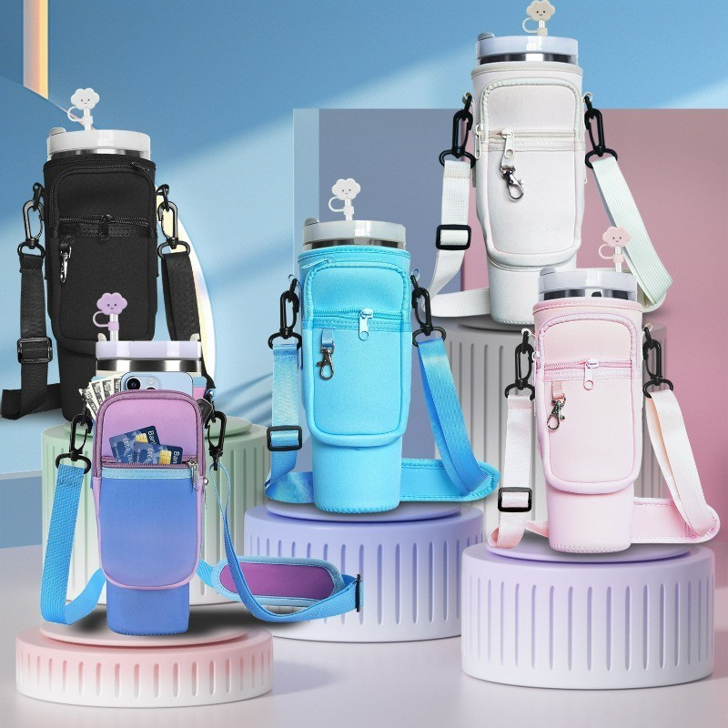 Bolsa Porta Garrafas De Água Compatível Com Copo 40oz 1,2 Litro Para Celular Chaveiro Com Alça De Ombro Ajustável