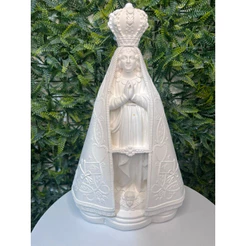 Imagem De Nossa Senhora Aparecida 30cm - Em Gesso Cru - Acabamento Impecável - Rico em Detalhes.