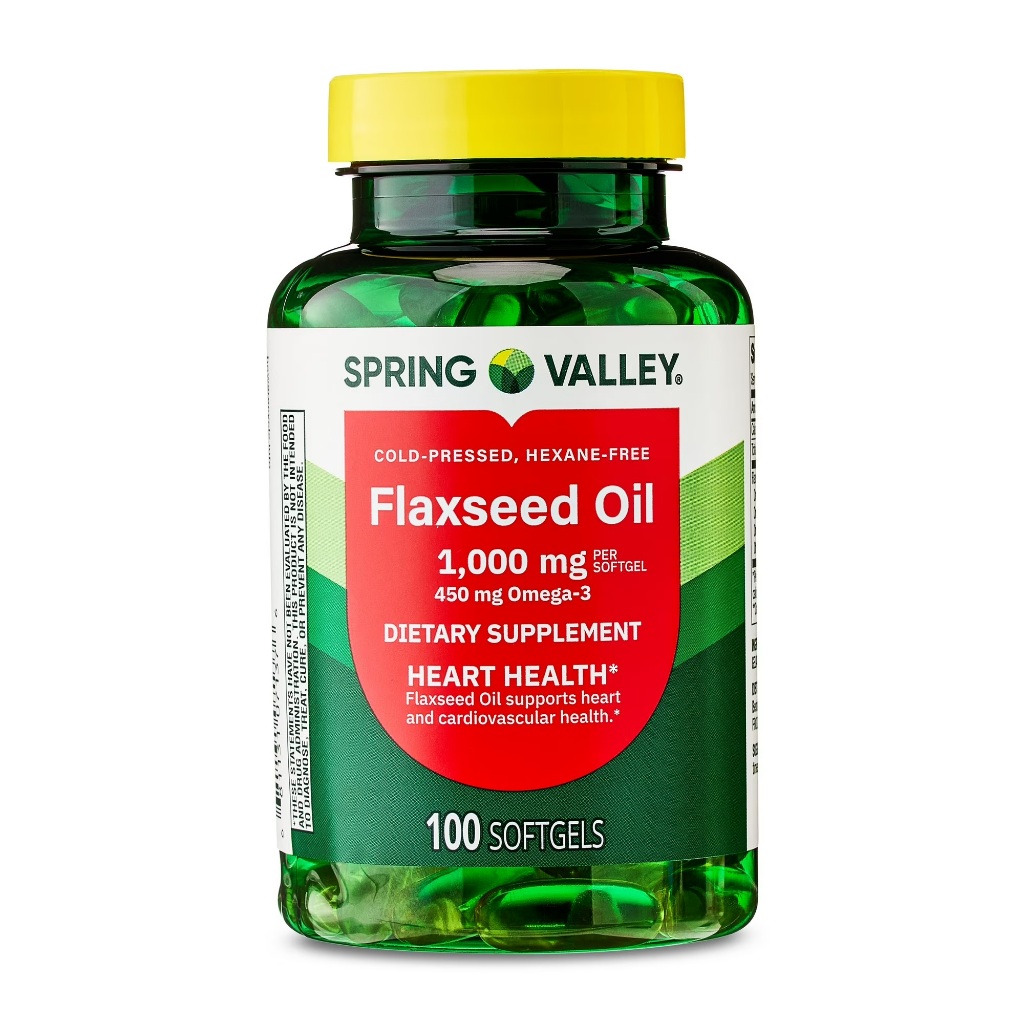 FLAXSEED OIL 1000MG SPRING VALLEY 100 SOFTGELS IMPORTADO EUA
