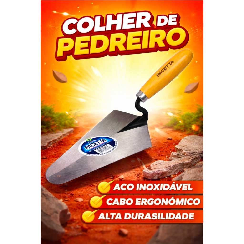 Colher De Pedreiro Canto Reto - Pacetta