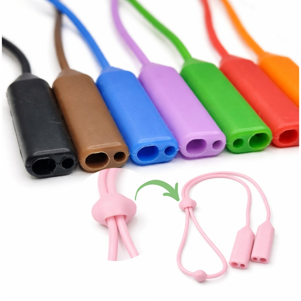 Cordão Salva Óculos Silicone com Regulagem 2 Furos Kit 2 Unidades Adulto Varias Cores Promoção