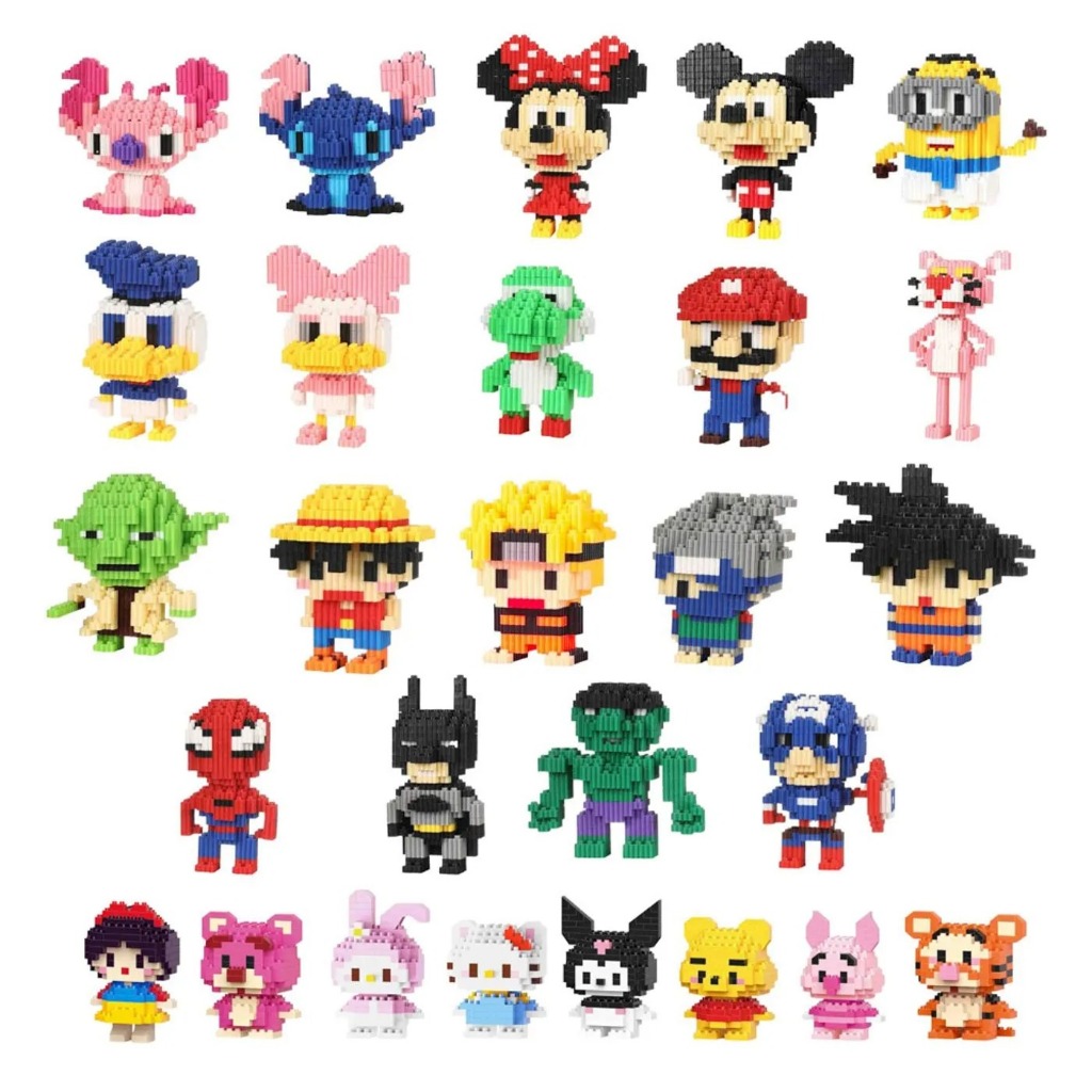 Action Figure Blocos de Montar Pequenas Peças Nanoblock Diversos Colecionavel Estilo LEGO