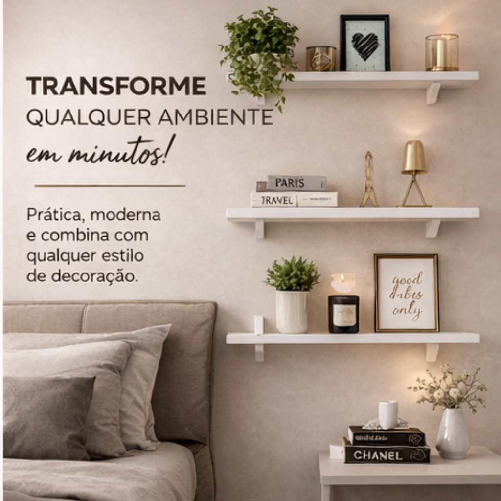 Kit Prateleiras Branca Com Suporte Tucano Kit Prateleiras Preta Prateleiras Com Suporte em Oferta na Shopee