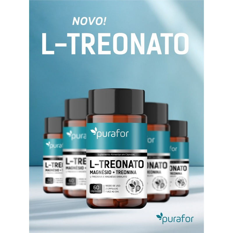 L-Treonato Magnésio + L-Treonina 60 Cápsulas | Suplemento Alimentar | Rotina Equilibrada