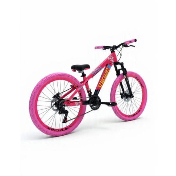 Bicicleta VikingX Aro26 Tuff25 21V Roda Vmaxx Rosa Freio a Disco Pneu Flame Rosa - Rosa Azul