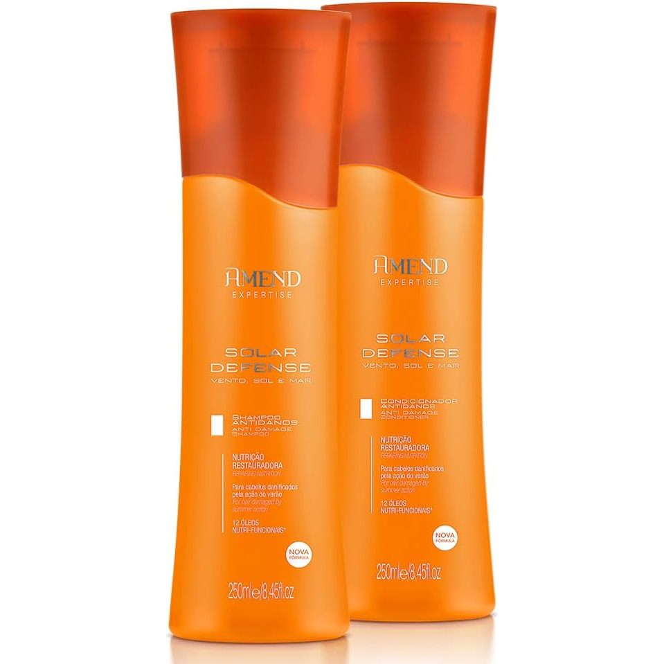 Kit Antidanos Shampoo 250ml Condicionador 250ml Amend Expertise Solar Defense