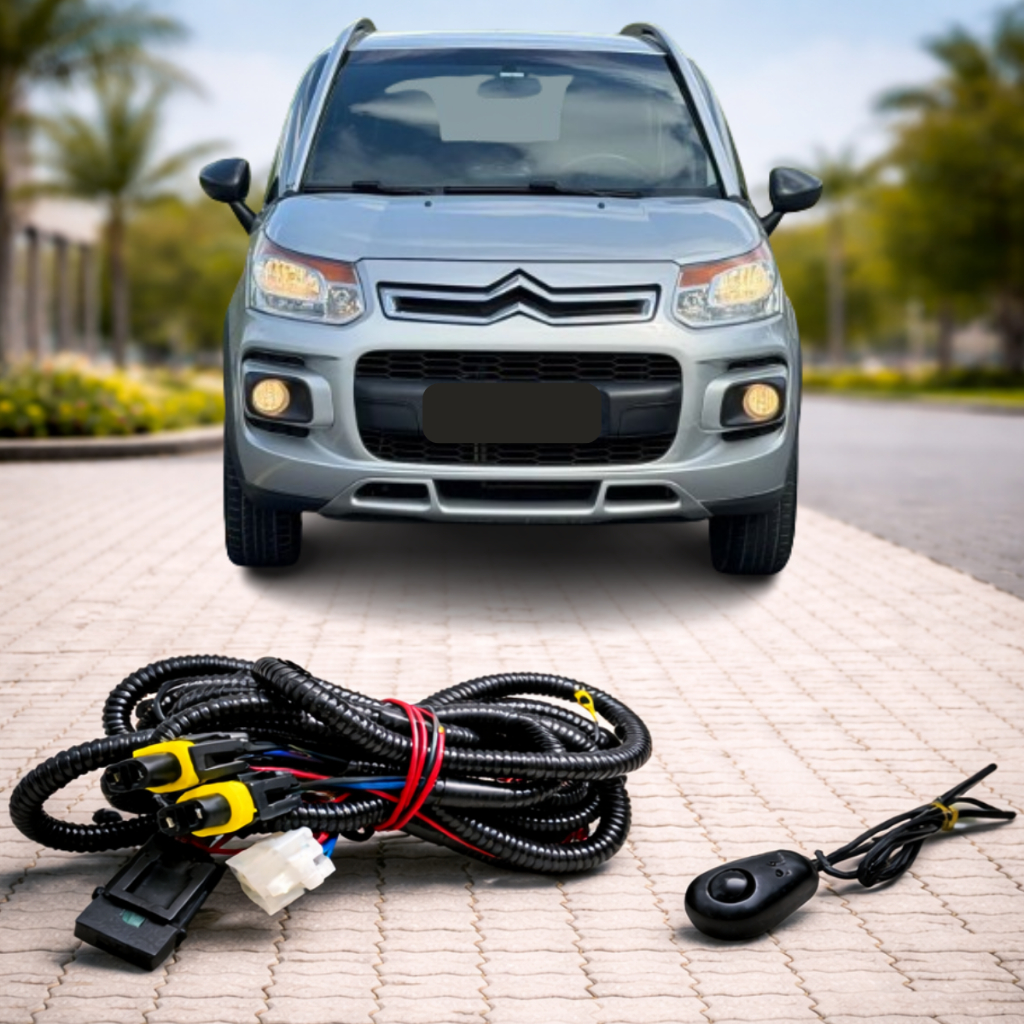 Chicote Completo Farol Milha Aircross 2010 a 2015 Interruptor Colante