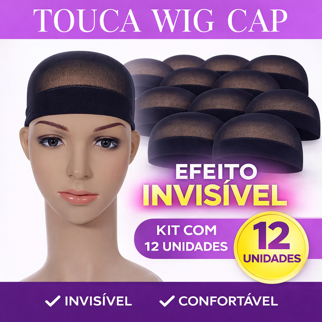 Kit 12  Wig Cap Hair Grip Touca para Peruca Full Lace Front Lace