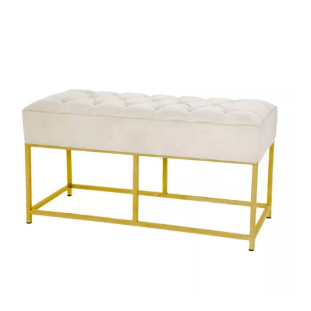 Puff Recamier Banco Retangular 80x40 Decoraçao Quarto Escritorio Banqueta Ferro Penteadeira Escolha Sua Cor