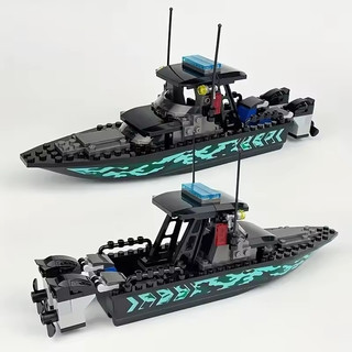 Blocos de Montar Barco Policia Swat 89 Peças