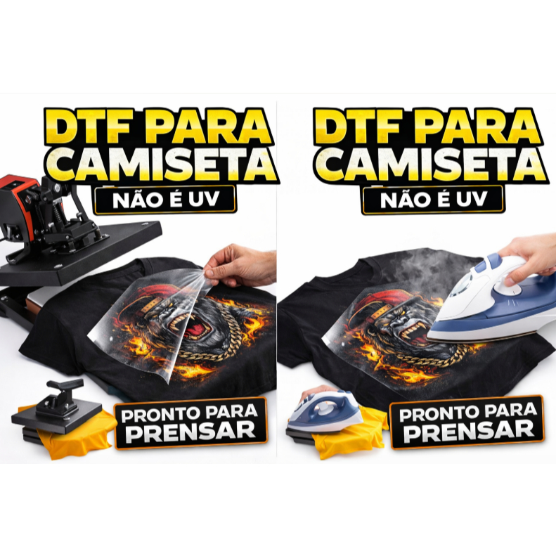 DTF textil personalizado | Impressão Alta Qualidade | Estampa Pronta para Camisetas Envio em 24horas