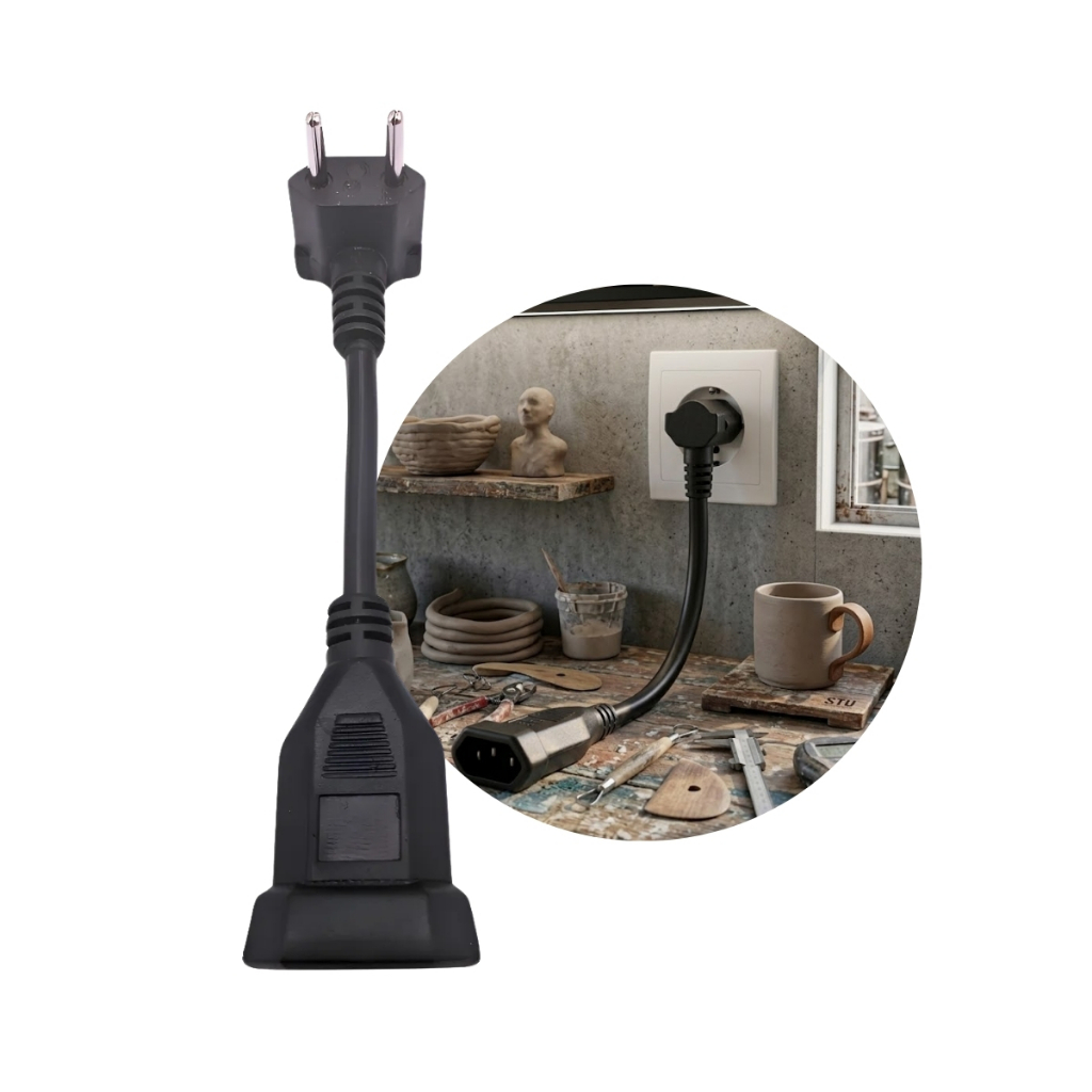 Adaptador Para Tomada 90 Graus 10A Fêmea 3p Para 10A Macho 2p