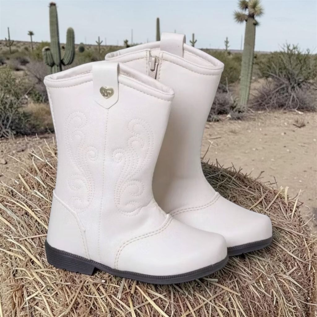 Bota Texana Infantil Menina Country Estilo Boiadeira com zíper Confortável Leve