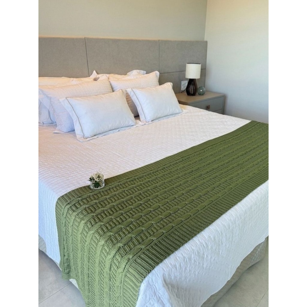 Peseira Manta de Tricot para Cama e Sofá Casal, Quenn e King Decoração - SOMENTE A PESEIRA - FIRENZE