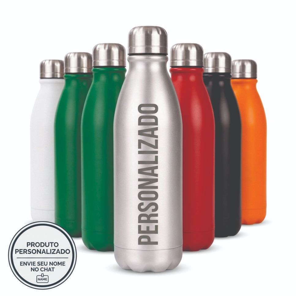 Garrafa Personalizada Squeeze Alumínio Premium Com Tampa Rosqueável - 400ml 550ml 750ml