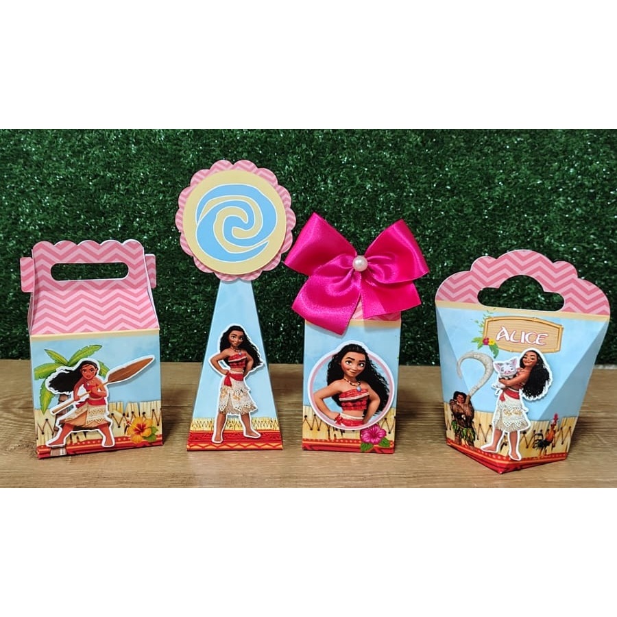Kit Festa Personalizados MOANA - Caixinhas para Lembrancinhas Aniversário - PAPEL FOTOGRÁFICO