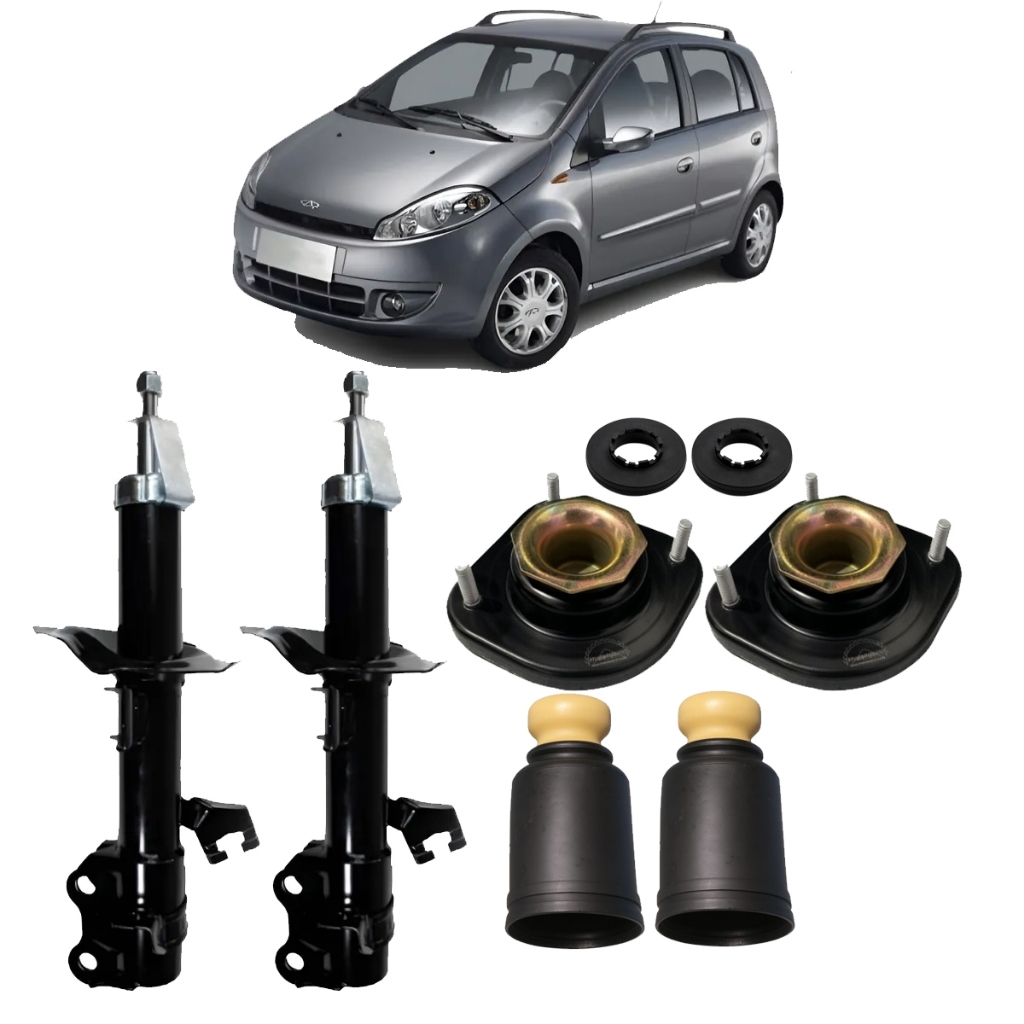 Kit Batentes Coxim + Amortecedor Dianteiro Chery Face 2009 2010 2011 2012 2013 2014 A 2015