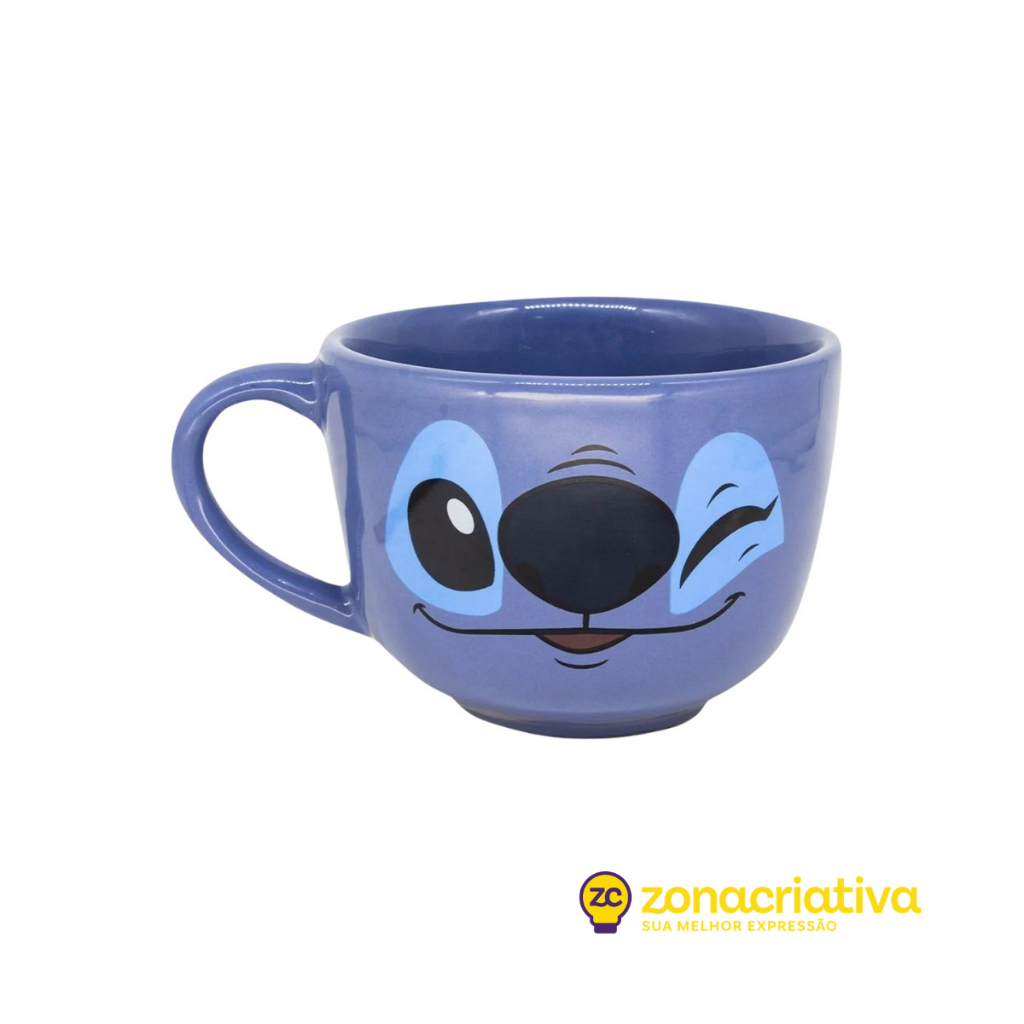 Caneca de Sopa Stitch em Cerâmica 500ml | Oficial Licenciado Disney