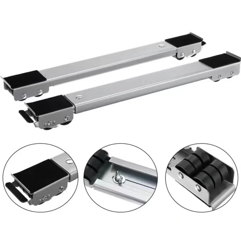 Base Ajustável com Rodízios para Mover Móveis, Suporte Reforçado para Geladeira, Fogão e Máquina de Lavar, Capacidade at