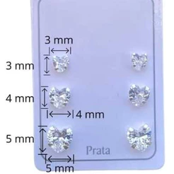 Brinco de Prata 925 em Pedras de Zirconia com Certificado