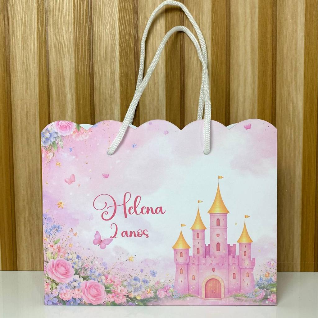 SACOLINHA CASTELO PRINCESA PERSONALIZADA PEGUE E MONTE- LEMBRANCINHA PRINCESAS