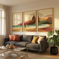 Quadro Rio De Janeiro Brasilidades Quadro Com Moldura E Vidro Quadro Decorativo Sala Grande Praia