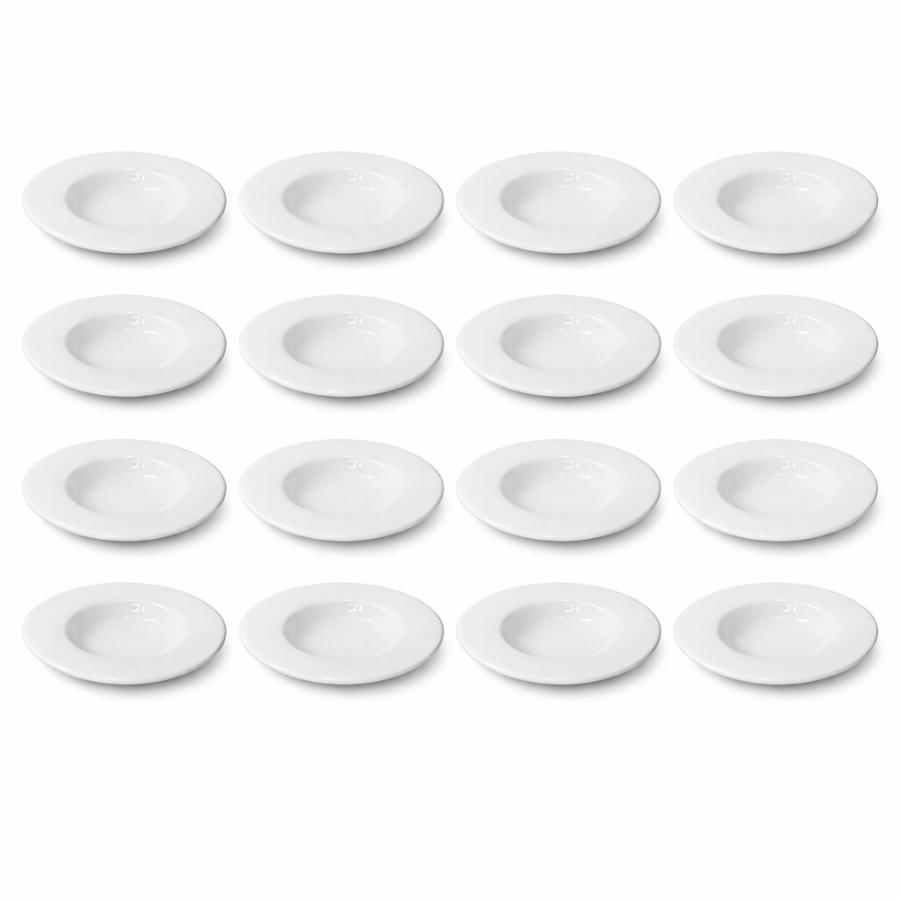 Jogo 20 Pratos Risoto Massas 11 cm Porcelana Branca Sobremesa Buffet Restaurante Mesa Posta
