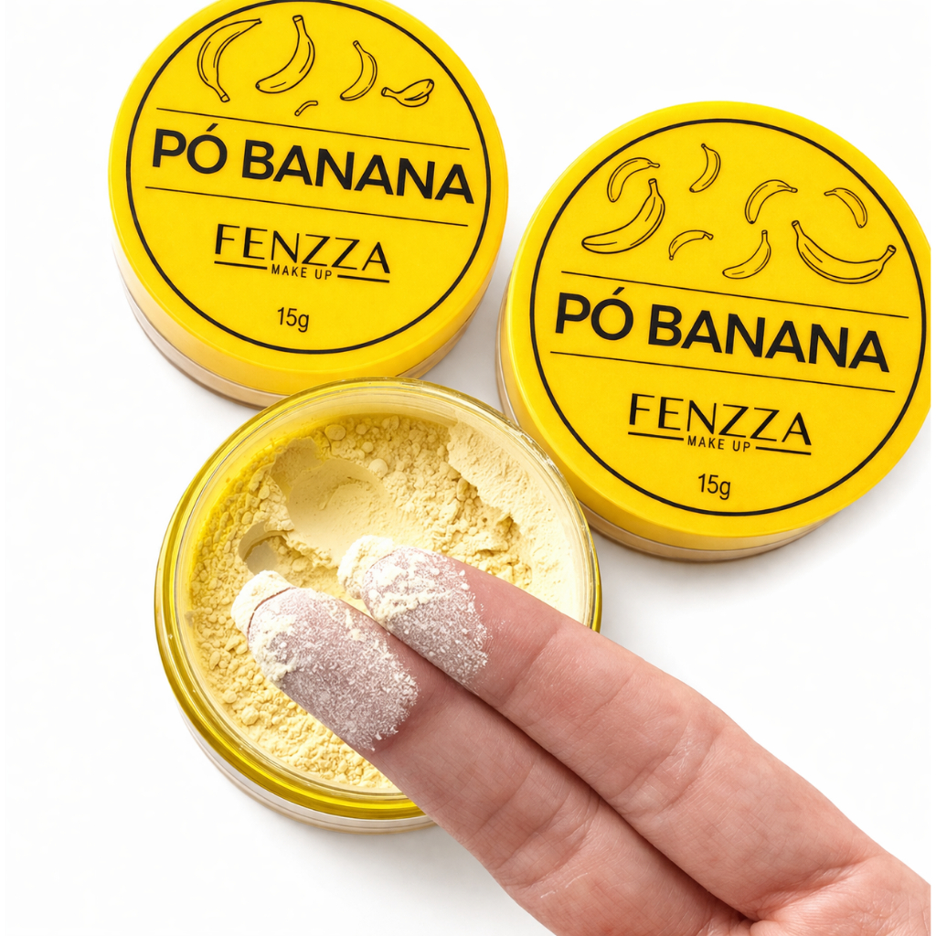Pó Banana Fenzza Solto Matte Fixador Facial Selagem Maquiagem Controle Oleosidade 15g