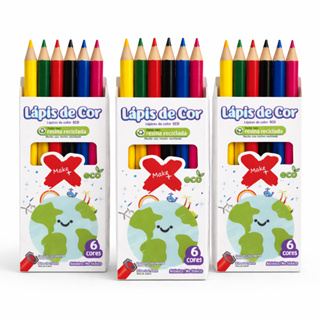 Mini Lápis de Cor Para kit Livro de Colorir Festa Infantil Lembracinha 6 Cores Kit 12 / 24 Unidades em Oferta na Shopee