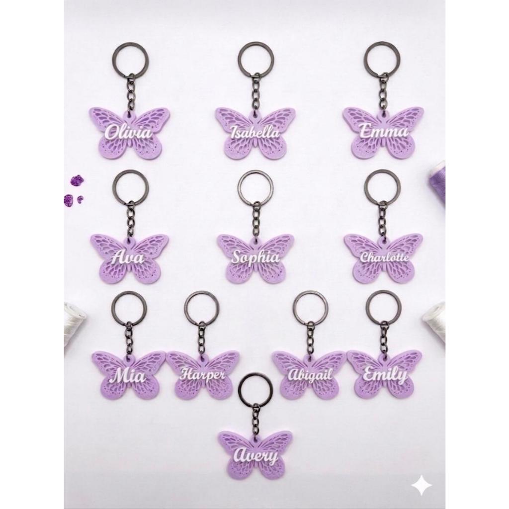 Kit de chaveiro personalizado com o tema Borboleta. Lindo brinde, lembrancinha de aniversario, presente!