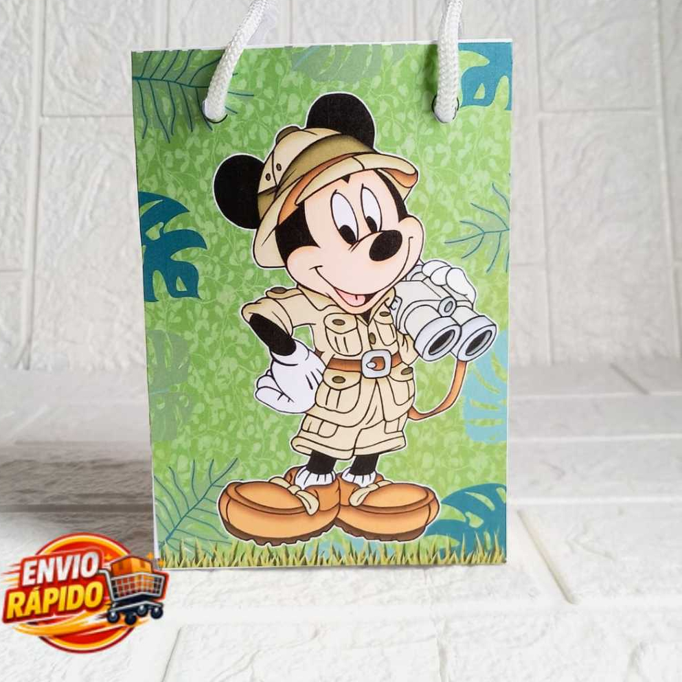 Sacolinha Mickey Safari  Personalizada| Festa Infantil|Lembrancinhas|Aniversário|mesversário|supresa