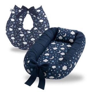 Ninho Redutor de Berço Para Bebe Almofada Amamentação Kit 2 Peças Enxoval Menina Menino Rosa Azul