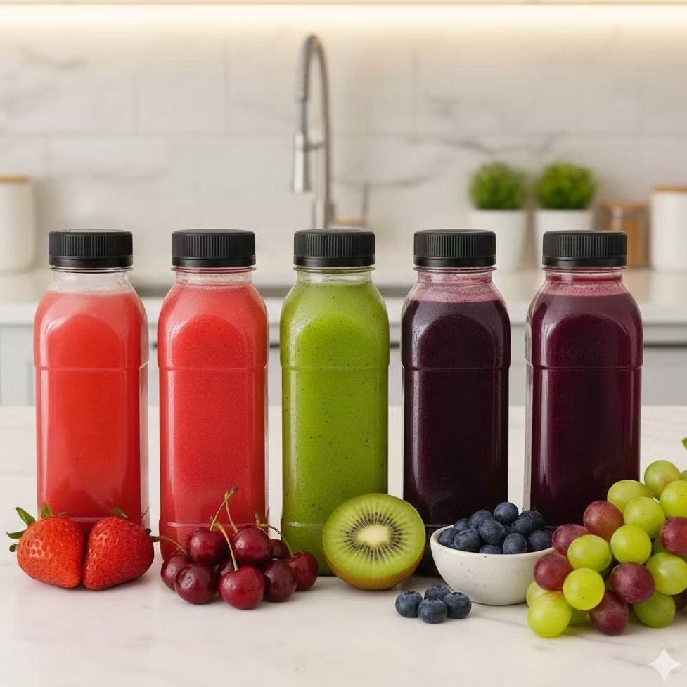 Kit 5/ 10 e 15 Garrafas PET 300ml  com Tampa Lacre branco quadrada para Sucos açaí, Detox, Delivery,unidades de plástico