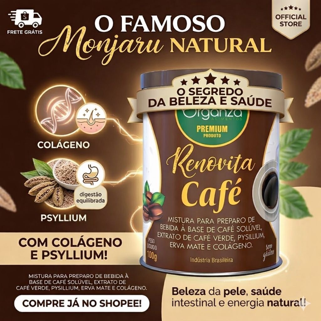Café Premium com Psyllium Erva Mate e Colágeno Blend Especial Grãos Selecionados Bebida Funcional