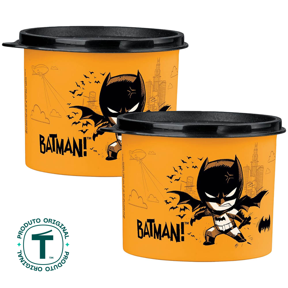 Kit 2 Potes Tupper Redondinha Kids 500ml Batman
