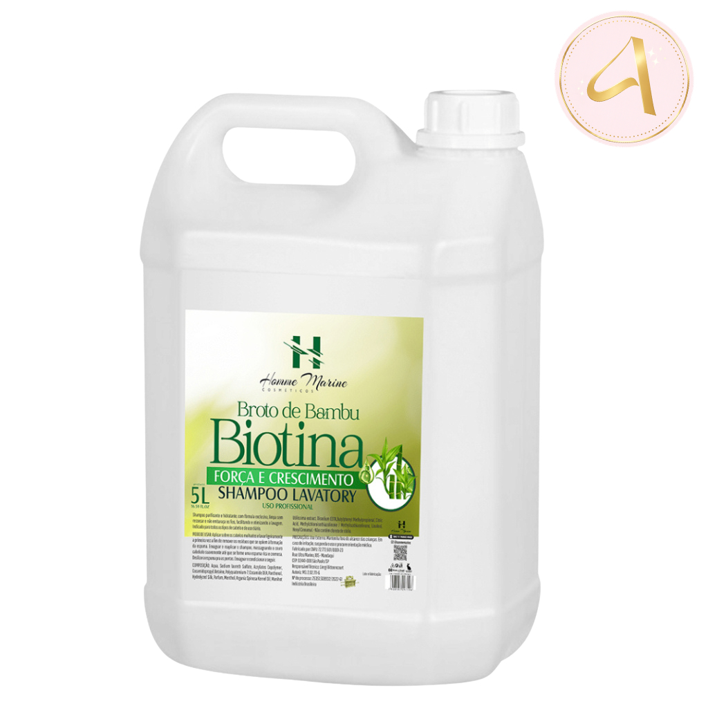 Homme Marine Shampoo Lavatório Broto de Bambu Fortalecimento e Crescimento Capilar (5L) em Oferta na Shopee