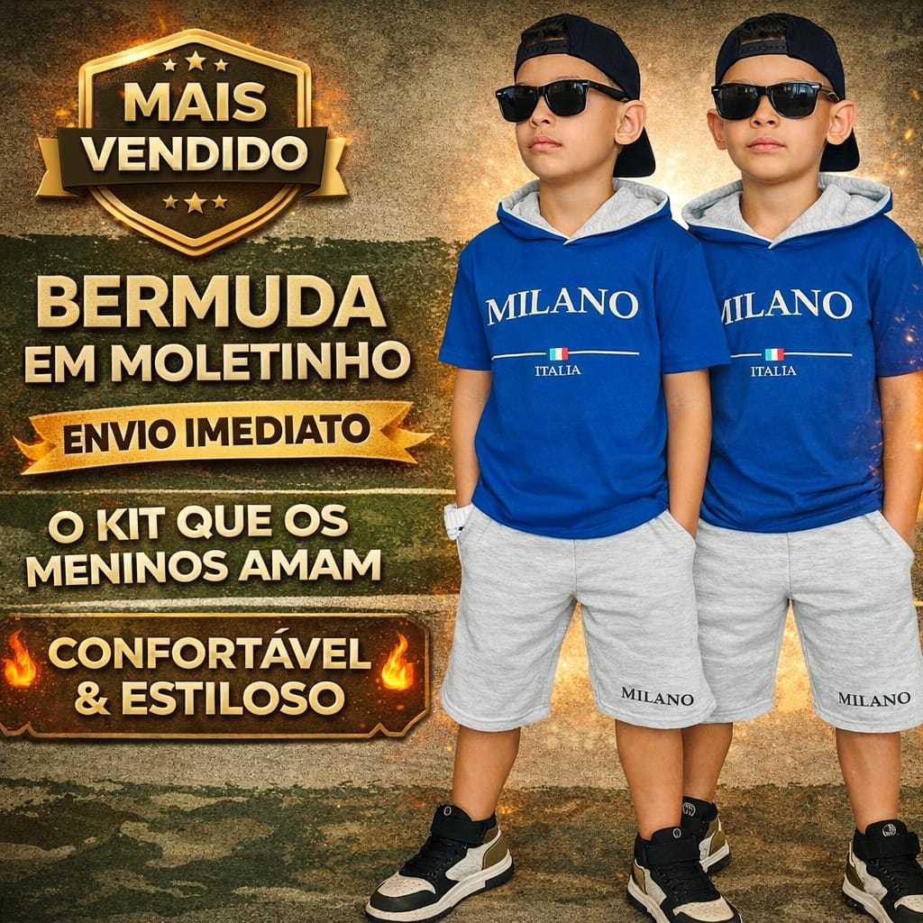 Roupa de Menino Conjunto de Bermuda e Camiseta  Moderno e Estiloso