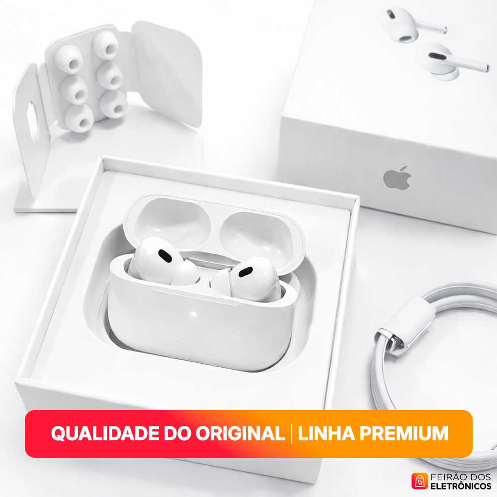 Fone de Ouvido Bluetooth Sem Fio Airpods Pro 2 | Fone Sem Fio Bluetooth | LINHA PREMIUM | Envio imediato | Frete grátis
