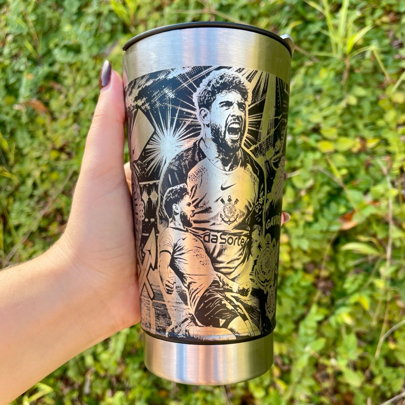 Copo Térmico  Personalização em 360 Graus CORINTHIANS GAVIÃO 473 ML Personalizado Time