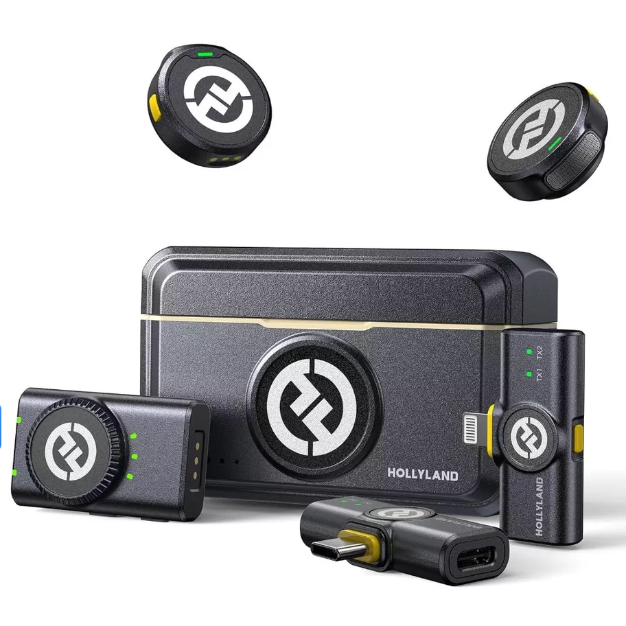 Hollyland Microfone Lapela Lark M2 Combo, conexão Lightning e tipo C, com caixinha para carregar
