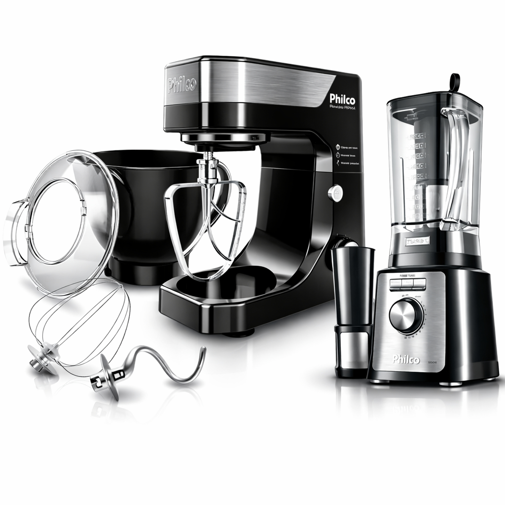 Kit Pro Batedeira Planetaria 5l 900w + Liquidificador Turbo com Filtro 3l 1200w Philco