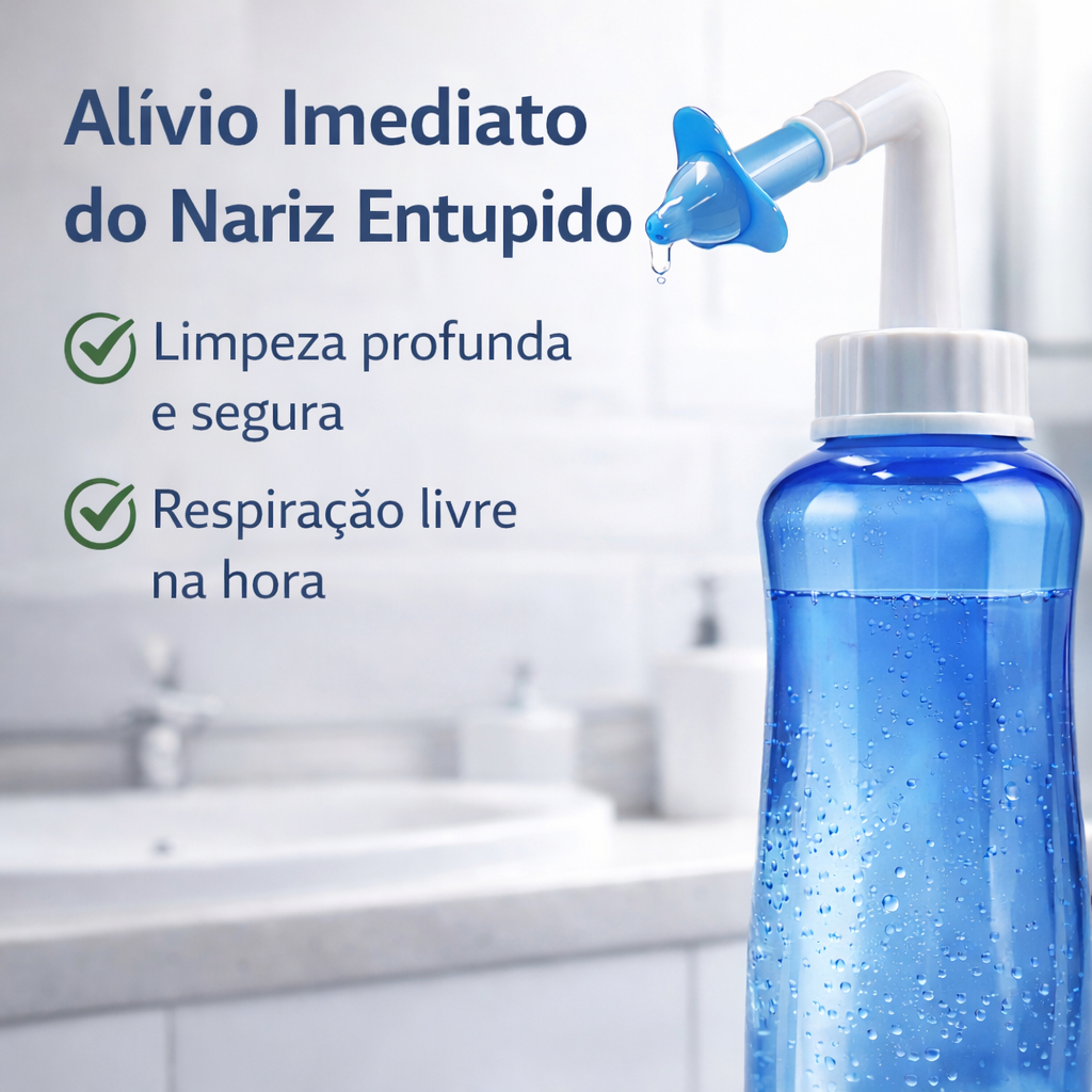 Higienizador Limpador Nasal Fácil Uso Ducha Lavador Rinite Sinusite Alérgica Bico Adulto Infantil