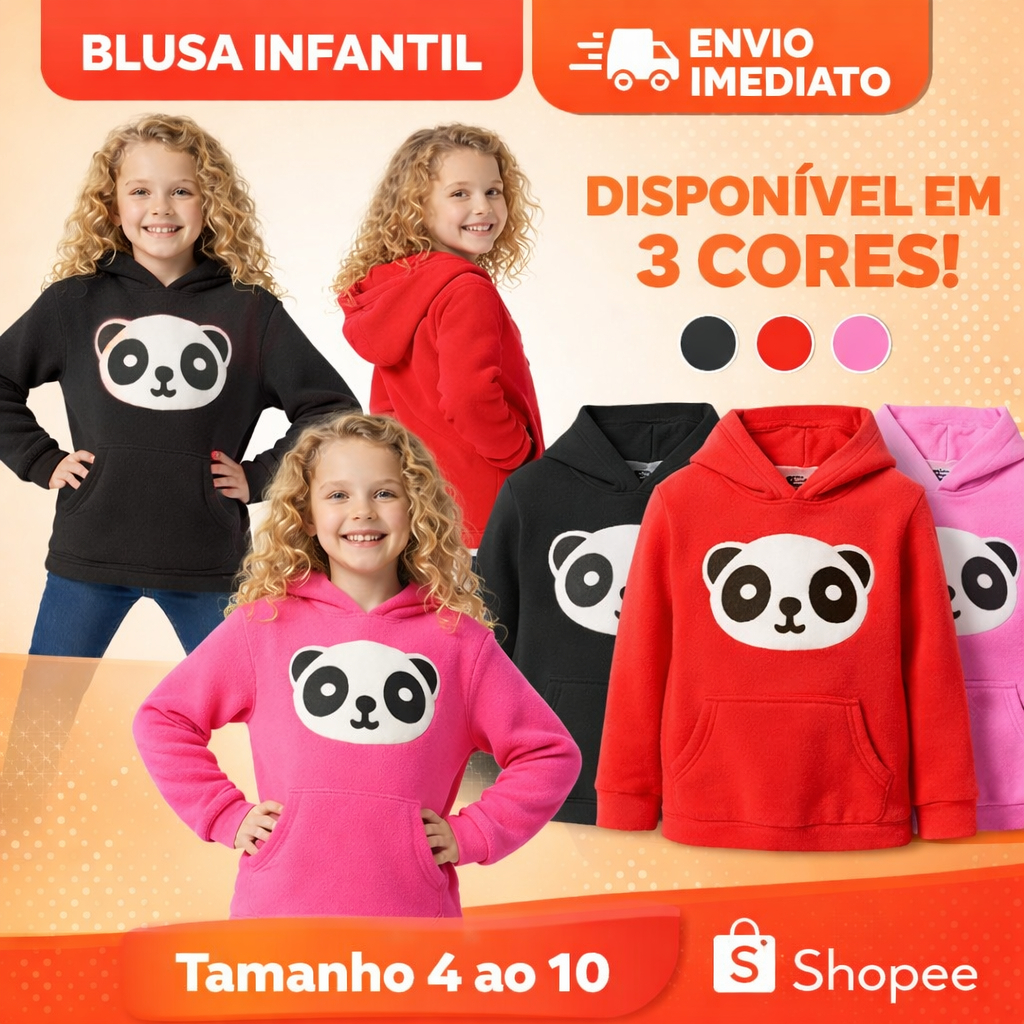 Casaco Panda Infantil Menina Casaco Ted Tedy Pelúcia - ENVIO IMEDIATO !!!