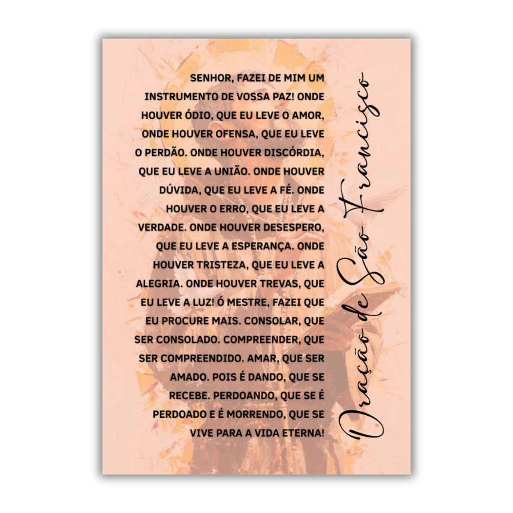 Imagem Quadro Decorativo Oração de São Francisco Paz Fé Amor Esperança Decoração Religiosa Espiritual #67