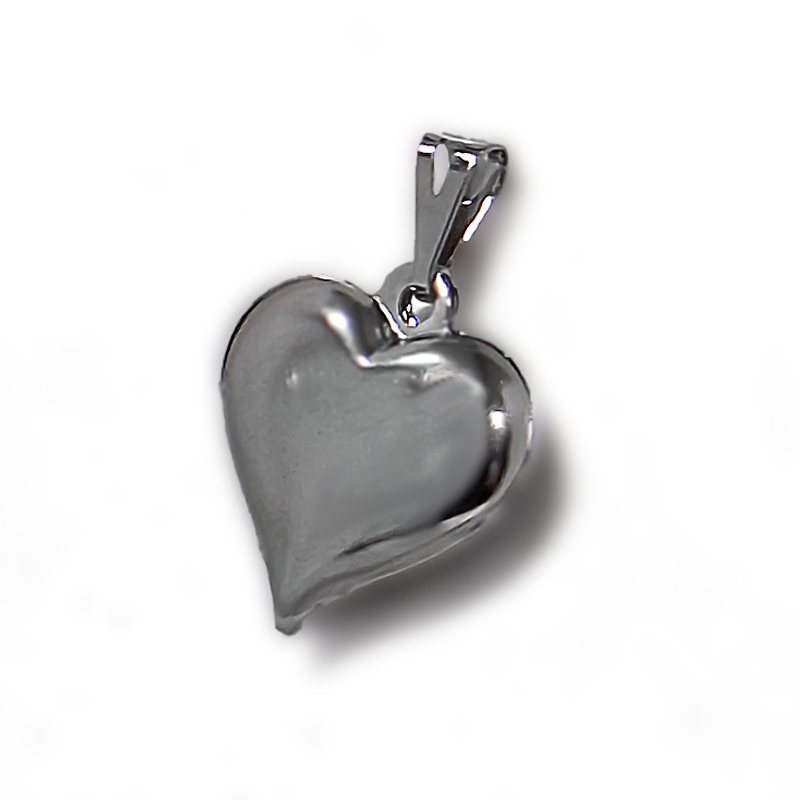 pingente coração abaulado dupla face em aço inox 3cm em Oferta na Shopee
