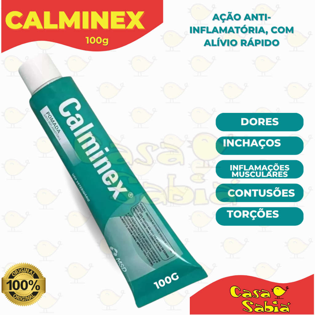 Pomada Calminex MSD Veterinária – Anti-inflamatória para Dores e Contusões